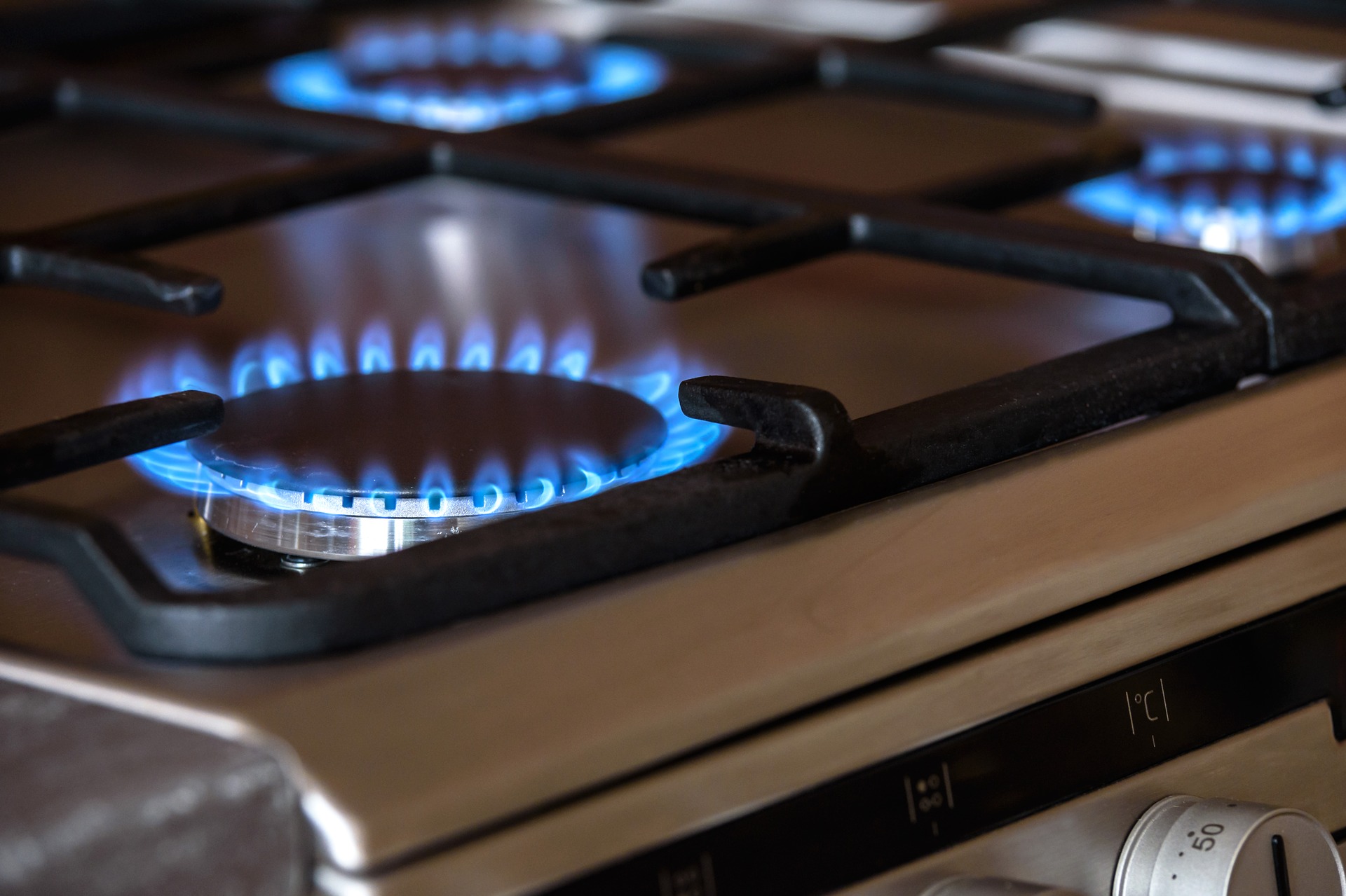 Gas flame from stove