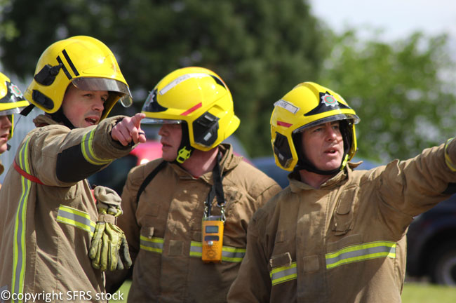 Three firefighters