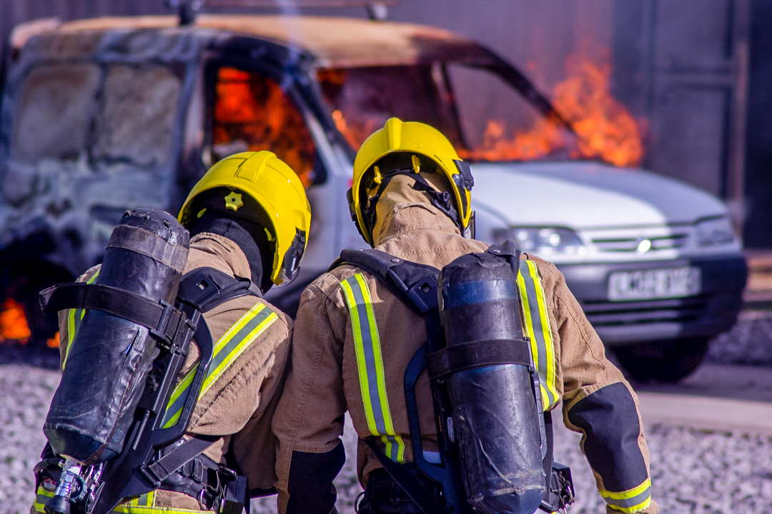 Two firefighters