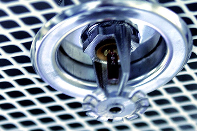 Ceiling mounted sprinkler system