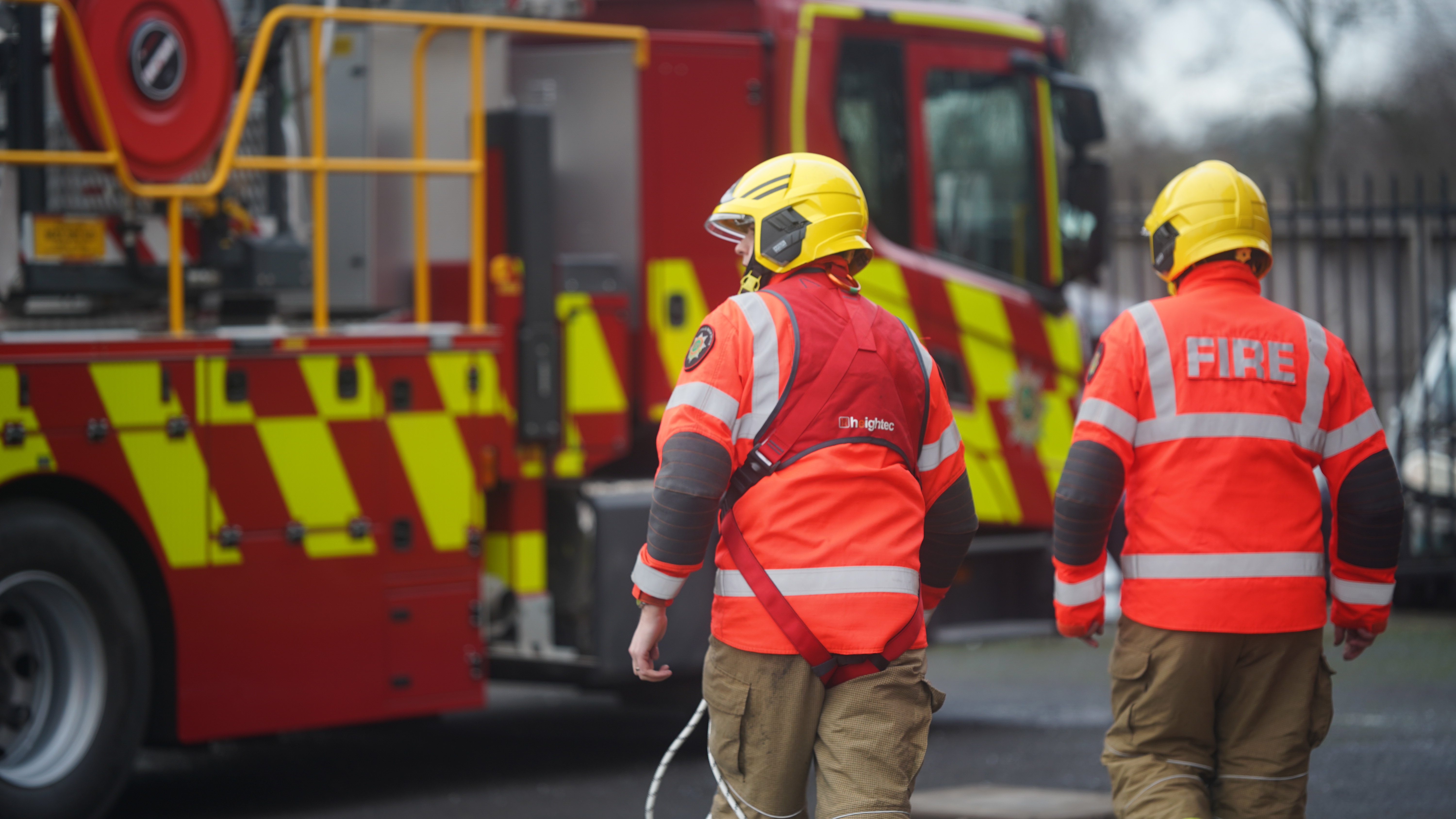 Firefighters in high viz jacket