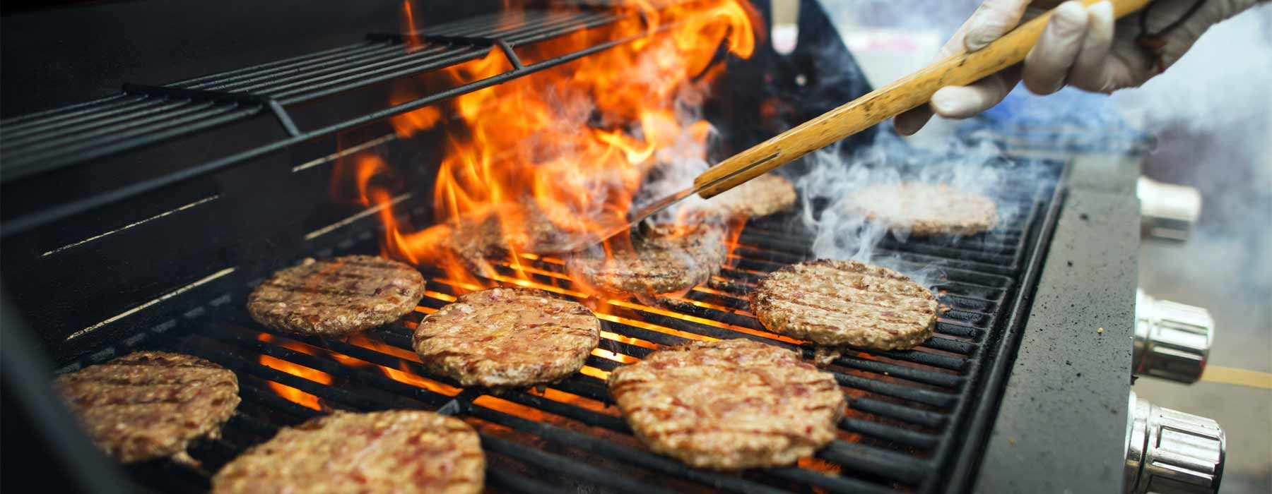 BBQ with flames