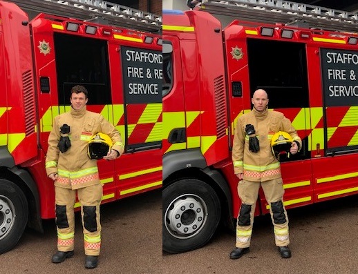 New firefighters, Rob Kearney and Nathan McGowan